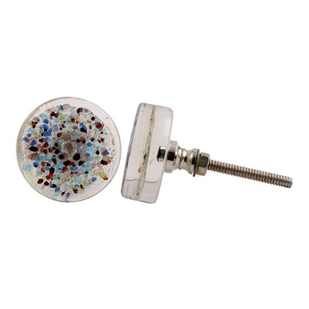 Mixed Color Flat  Glass Cabinet Knob